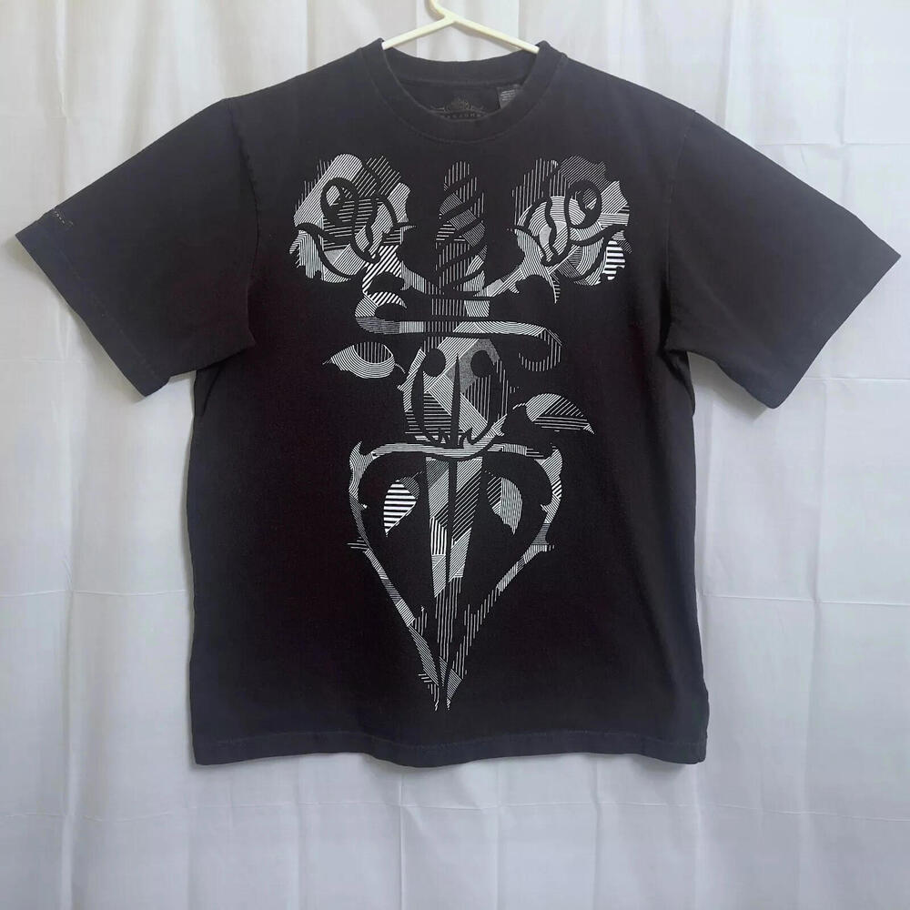 Sean John Black Roses T-Shirt Men's Extra Large XL Black / White Graphic